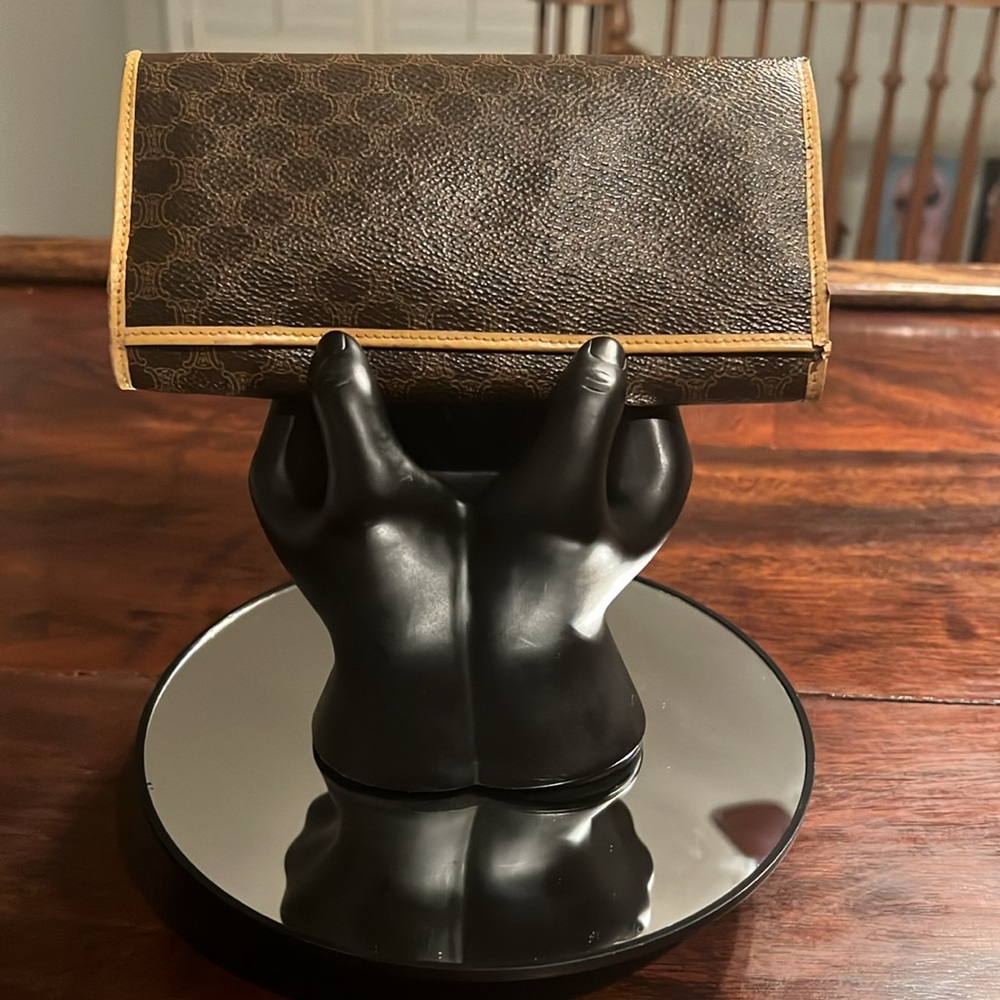 CELINE Vintage Triomphe Macadam Long Bi-fold Wallet - Picture 3 of 13